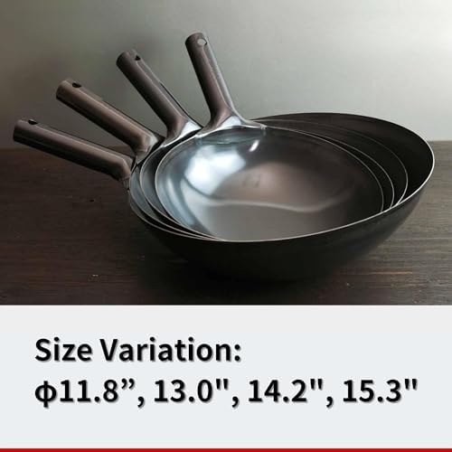 Kanda Iron Beijing Wok - Lightweight and Durable - Perfect for Authentic Japanese Cooking - 14.2 inch 36cm