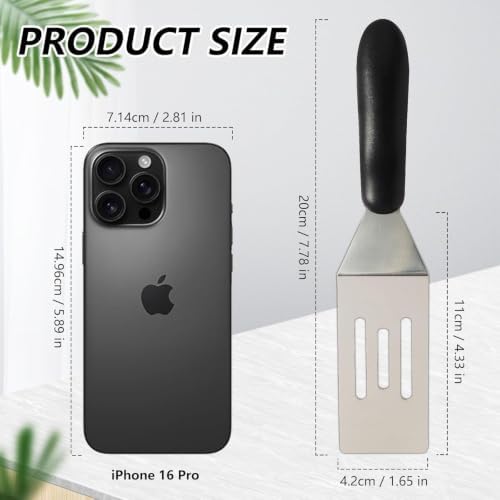 【6 Pack】Small Metal Spatula,Mini Spatula for Flipping, Cooking and Baking,Stainless Steel Brownie Spatula with Non-Slip Handle for kitchen Use (6)