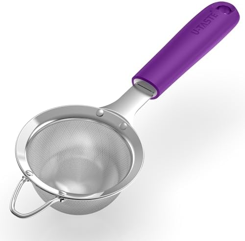 U-Taste Fine Mesh Strainer, 18/8 Stainless Steel Sieve 30 Mesh, S/Purple