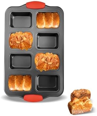 Mini Loaf Pans 8 Cavity Loaf Baking Pans With Silicone Handle Black