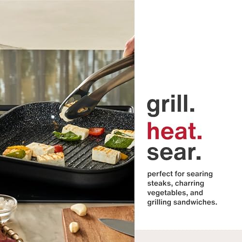 Zyliss Ultimate Ceramic Cookware, Non-Stick Grill Pan, 10.2"