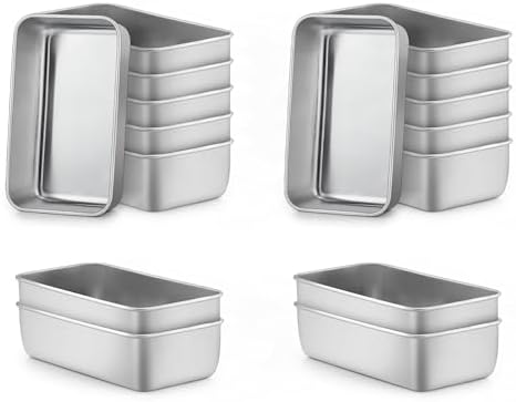 LIANYU 6.3 x 3.5 In Stainless Steel Mini Loaf Pans for Baking Bread, 20 PCS
