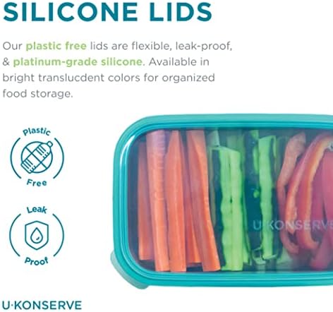 U-Konserve 25 oz Stainless Steel Rectangle Bento Food Container Clear