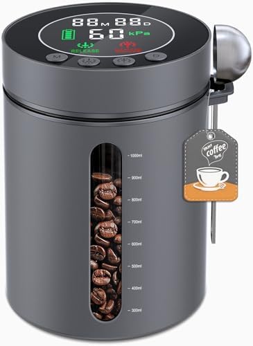 Automatic Vacuum Coffee Canister, 1.3L Airtight Food Storage Container