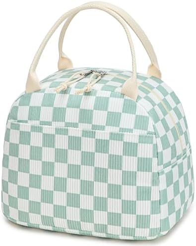 Bluboon Lunch Bag for Women Men Cute Corduroy Lunch Tote Bags Reusable Insulated Lunch Box Large Capacity Reusable Insulated Cooler for Work Picnic or Travel