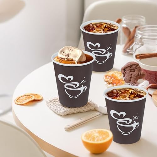 Clawsoff 10 oz 200 count Disposable Coffee Cups Hot Paper Cups Brown