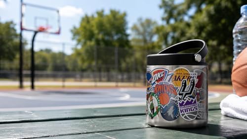Hydrapeak NBA Officially Licensed All-Team Logo Sticker Print 25oz Stainless Steel Vacuum Insulated Food Jar with Handle, Wide Mouth Leak-Proof Soup Container for Adults, 10 Hours Hot & 16 Hours Cold