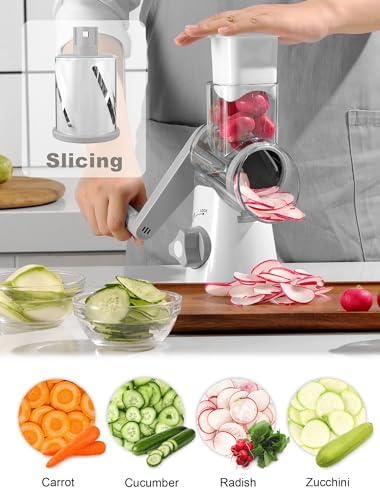 GDL Cheese Grater Hand Crank, Rotary Cheese shredder, Vegetable Slicer