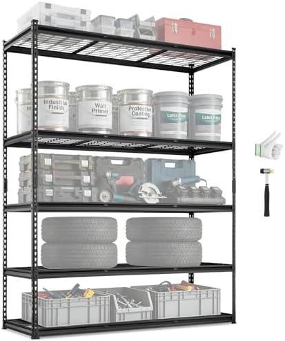 VEVOR Storage Shelving Unit 5-Tier Adjustable 2000 lbs Capacity 60"x24"x78"