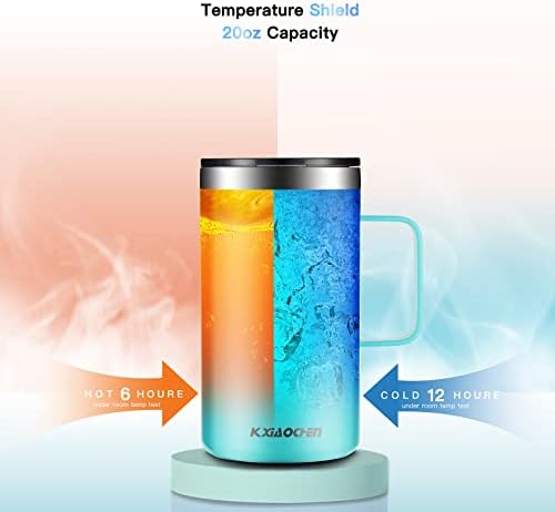 KXIAOCHEN 2-Pack 20 oz Insulated Coffee Mugs, Coffee Cups with Wide Handles