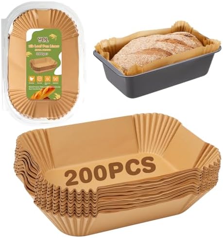 YQL 200 PCS Loaf Pan Liners, Nonstick Paper Liners for 9x5 Baking Pan