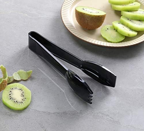 New Star Foodservice 42290 Utility Tong, High Heat Polycarbonate Plastic, Straight Edge, 6 Inch, Set of 12, Black