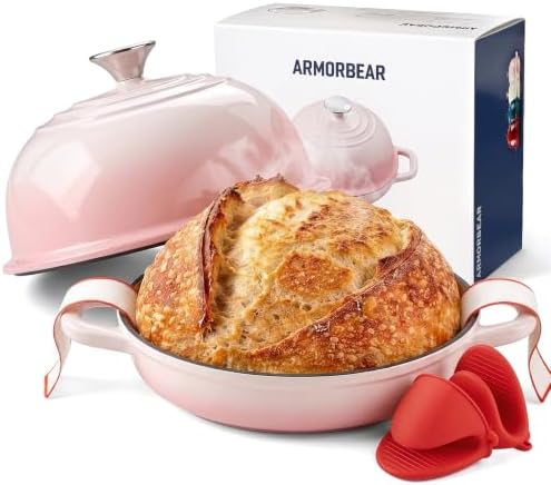 5QT Enameled Cast Iron Sourdough Bread Oven for Homemade, Pink