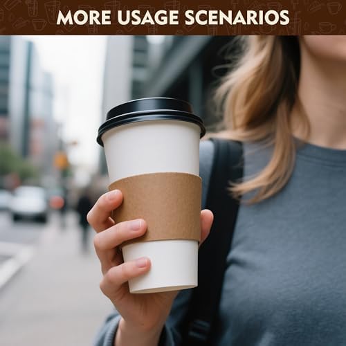 YEEHAW 16 oz 500 Pack Disposable Coffee Cups with Lids & Sleeves