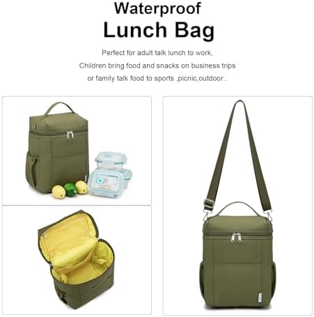 NOL Insulated Lunch Bags for Women Cooler Bag Lightweight Nylon Waterproof Lunch Box for Work