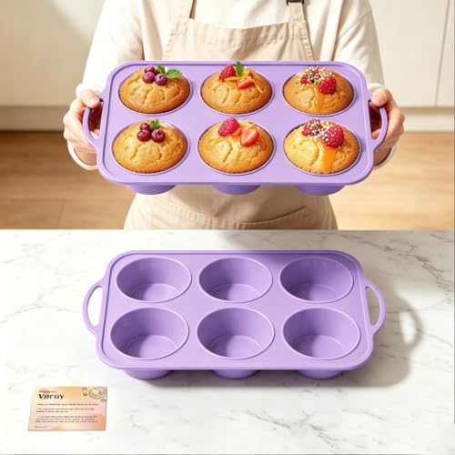Jumbo Silicone Muffin Mold for Baking: 2 PCS Large Muffin Pan with Frame