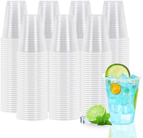 BYSNOW 500 Pack 7 oz Clear Plastic Cups, Disposable Plastic Water Cups