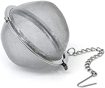RSVP International Endurance Collection Mesh Loose Leaf Tea Strainer/Infuser Ball, 18/8 Stainless Steel and Dishwasher Safe, 2.62" Diameter