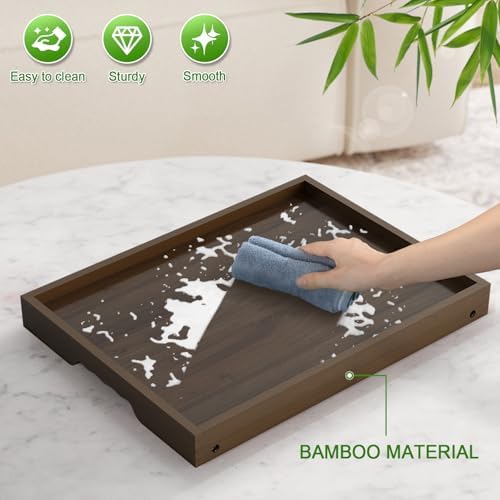 Artmeer FSC 100% Bamboo Bed Tray with Folding Legs, Medium, Walnut