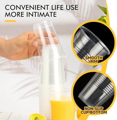 RACETOP 2000 Pack Disposable Plastic Cups 9 oz, Plastic Cups Bulk, Clear Cold Drinking Party Cups, ideal for Wedding,Thanksgiving, Christmas Party