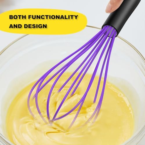 NileHome Silicone Whisk 10" Kitchen Whisk,Purple