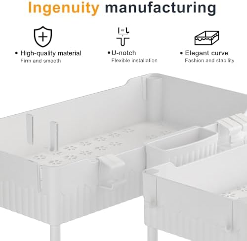Sevenblue 2-Pack Under Sink Organizer with Hooks & Hanging Cup for Kitchen