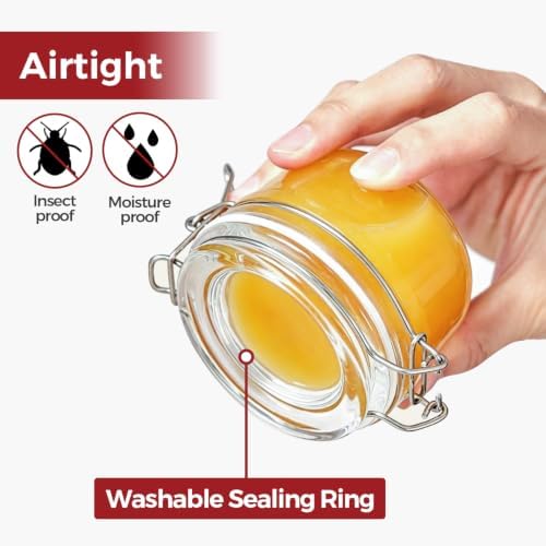 Small Glass Containers with Airtight Lids 4 oz 6 Pack Mini Jam Jars