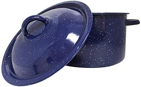 IMUSA USA Speckled Enamel Stock Pot 7.75-Quart, Blue
