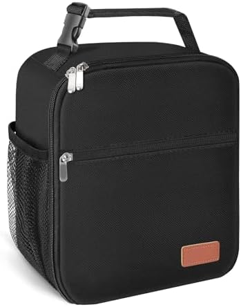 Lunch Box for Men & Women Durable Lunch Bag for Work & Adults Reusable Insulated Small Lunchbox Black