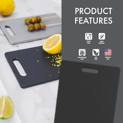 Dexas Original Jelli Cutting Board with Handle, 11 by 14.5 inches, Gray