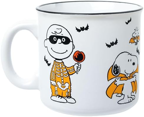 Silver Buffalo Peanuts Halloween Squad Costumes, Ceramic Camper Mug, 20oz