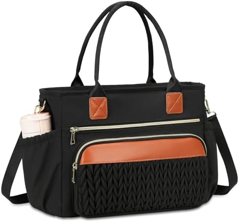 HSHRISH Lunch Box Women Insulated Black Tote Lunch Bag