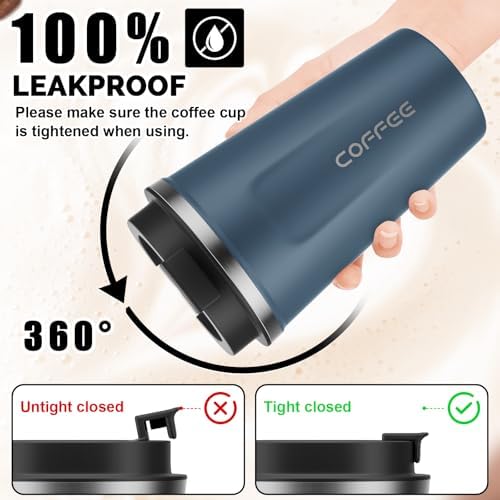 MOMSIV 17oz Travel Coffee Mug, Insulated Coffee Cup with Leakproof Lid