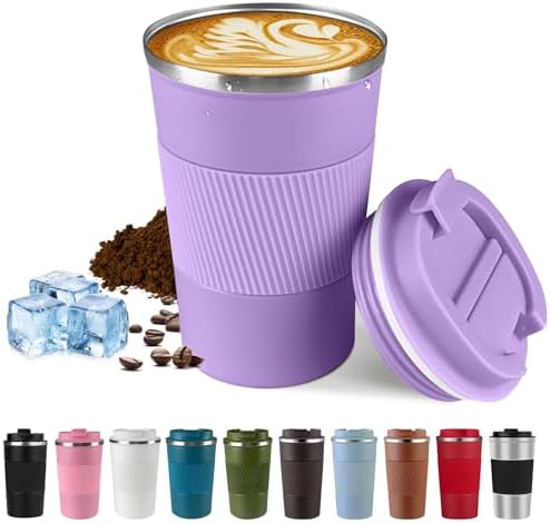 Vacuum Insulated Stainless Steel Travel Coffee Mug,Leak Proof Cup with Lid