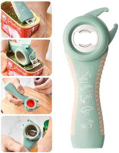 Bottle Opener for Arthritic Hand,Jar Opener for Old People, Children, Women, Those with Weak Hands,Multifunctional Kitchen Gadgets (A-Green)