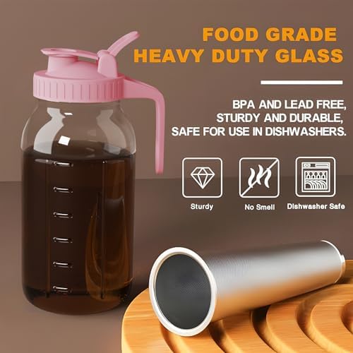 JunVpic Cold Brew Coffee Maker, 64 oz Glass Mason Jar Pitcher
