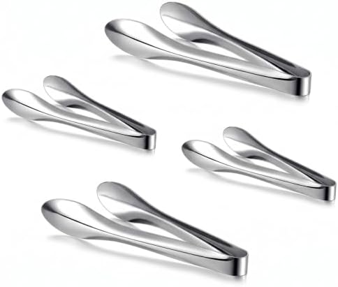 4 Pack Silver Polished Serving Tongs 6 Inch,9 Inch