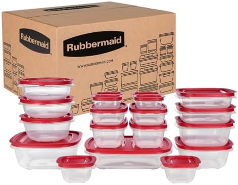 Rubbermaid EasyStore Containers, 38-Piece Set, Food Storage Containers, Food Storage Containers with Lids