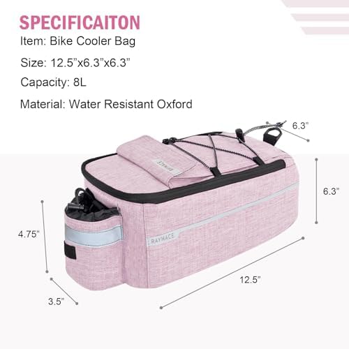 RAYMACE Bike Rear Rack Bag, Bike Trunk Cooler Bag
