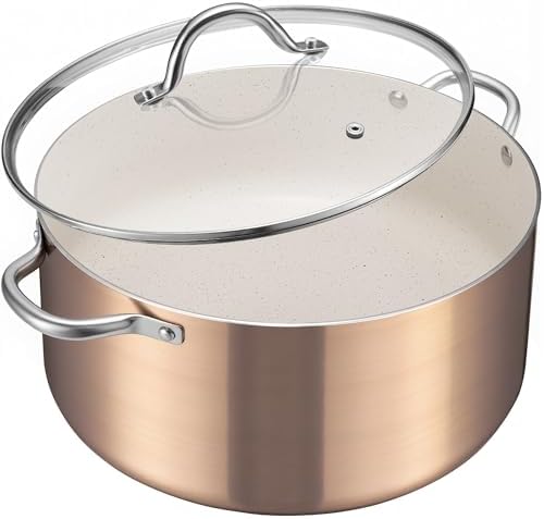 BEZIA 12 QT Large Nonstick Stock Pot with Lid, Induction Ready Cooking Pot