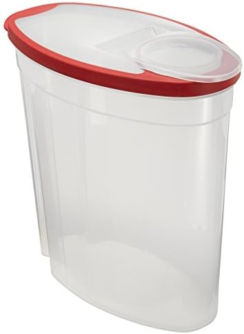 Rubbermaid Flex and Seal Cereal Keeper, 1.5 Gallon, BPA-Free, Clear with Red Lid, Airtight