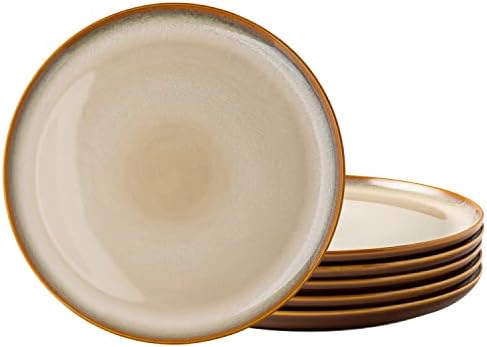LERATIO Ceramic Plate Set of 6,8.5 Inch Reactive Glaze Salad Plates