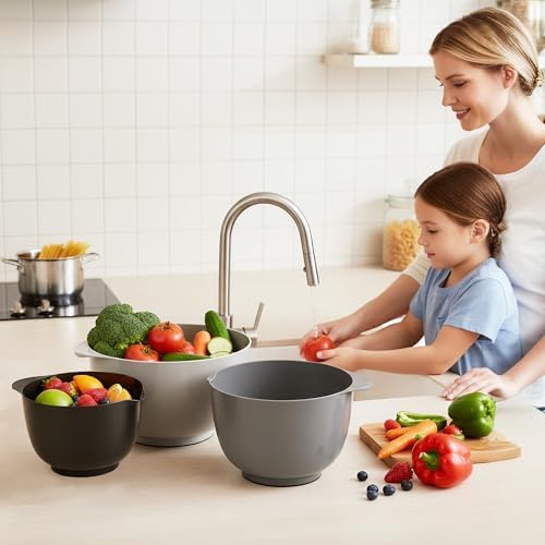 BoxedHome Classic Mixing Bowl Set of 4, BPA Free Plastic