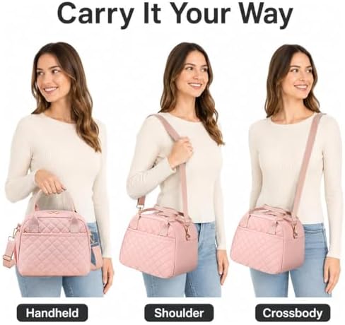 CAMTOP Lunch Box for Women Insulated Lunch Bag Large Lunchbox Cooler Thermal Leakproof Quilted Reusable Lunch Tote Bag for Work School Travel Picnic