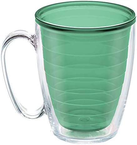 Tervis Clear & Colorful Tabletop Made in USA Double Walled Insulated Tumbler Travel Cup Keeps Drinks Cold & Hot, 16oz Mug, Mangrove Green