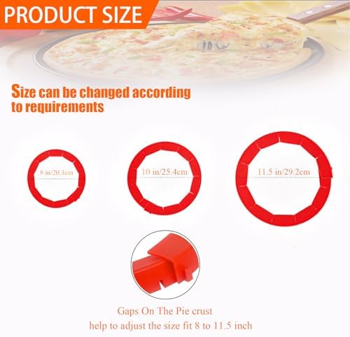 Adjustable Silicone Pie Crust Shield for 8-11.5" Pies （Pie Crust Protector）