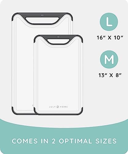 Cutting Boards for Kitchen, Plastic Cutting Board Set of 2, Dishwasher Safe Cutting Boards w/Juice Grooves for Meat, Veggies, Easy Grip Handle, Easy Grip Handle