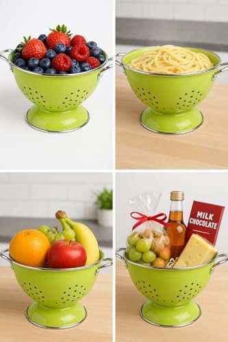 Calypso Basics by Reston Lloyd Powder Coated Enameled Colander, 1.5 Quart, Black