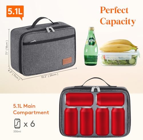 Lifewit Freezable Lunch Box, Insulated Reusable Lunch Bag with 2 Ice Packs