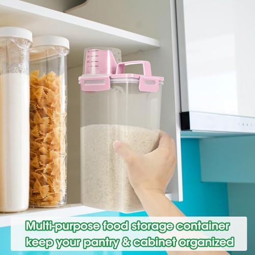 TBMax Rice Storage Container 5 Lbs, Small Airtight Dry Food Container for Flour Cereal Pasta Kitchen Pantry Organization -Red